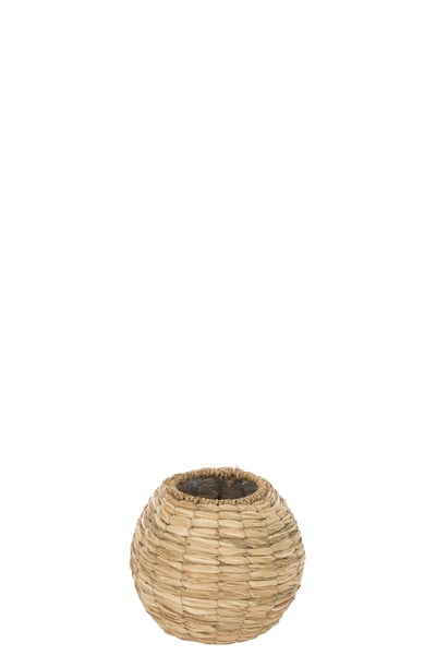 Vase yumi boule paille naturel small