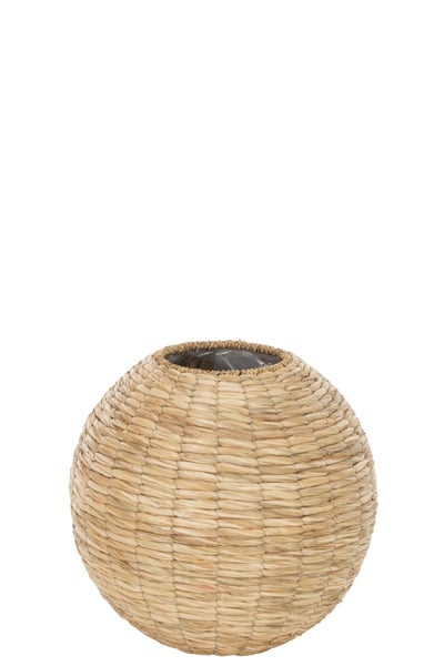 Vase yumi boule paille naturel large