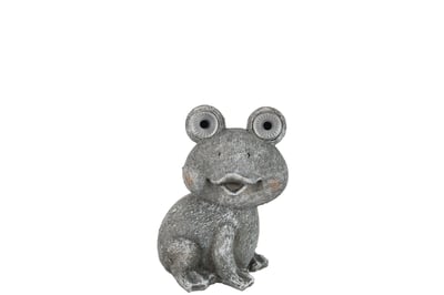 Grenouille solaire resine gris large