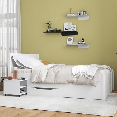 Lit Efetivo 140x200cm avec rangement - blanc Lit Efetivo 140x200cm avec rangement - blanc
