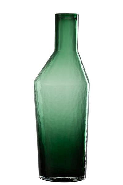 Bouteille decorative verre vert large