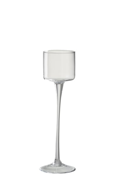 Photophore sur pied verre transparent small