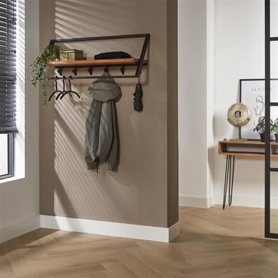 Porte-manteau Lea-bois d'acacia massif 