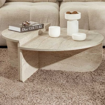 Orion Table basse | 100 % MÉLAMINE | Travertin