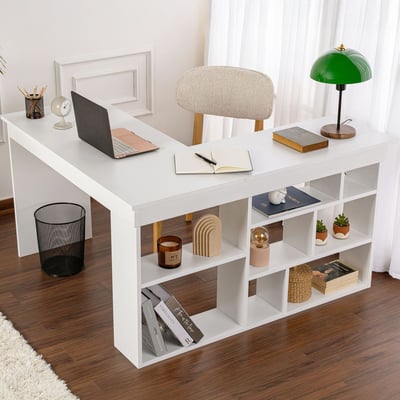 Bureau Vesper - 100% MELAMINE - Blanc Naturel - 72 x 120 x 130 cm