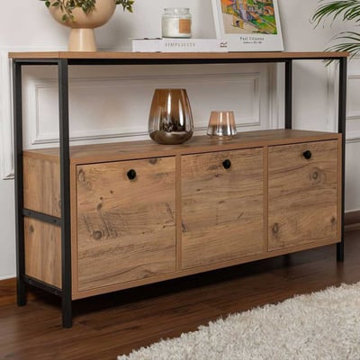 Bahut Solace - 120x30x77cm - 3 portes - Atlantic Pine