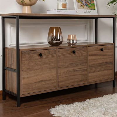 Console Solace - 100% MELAMINE - Noyer - 77 x 30 x 120 cm