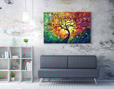 Vega Tableau décoratif sur toile | Cadre en bois | 50 x 70 cm