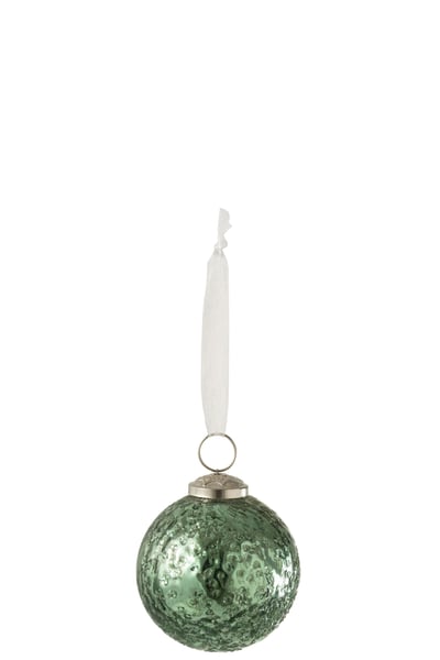 Boule de noël verre vert small Boule de noël verre vert small