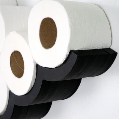 Wc018 Porte-papier hygiénique | BOIS | Noir