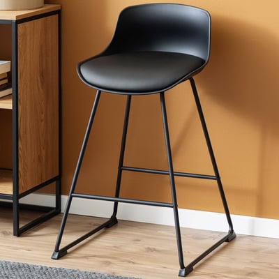 Tabouret de bar Tippi cuir synthétique - noir