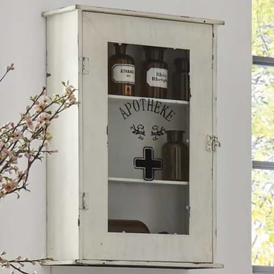 Armoire à pharmacie | 43 x 17 x 62 cm | Blanc / Vintage