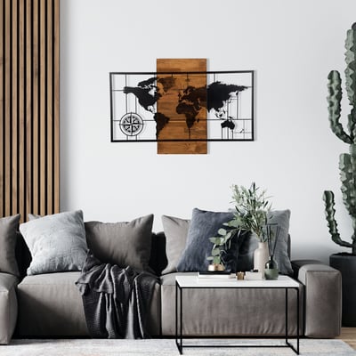 Wallity | Accessoire mural décoratif en bois | 100% métal | Noyer noir Wallity | Accessoire mural décoratif en bois | 100% métal | Noyer noir