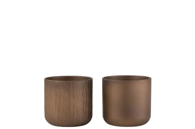 Cachepot gen ceramique or/cuivre medium assortiment de 2