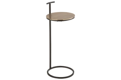 Table gigogne toni aluminium/fer or/noir