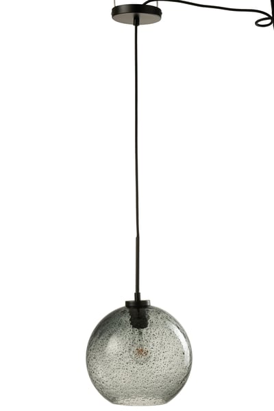 Lampe boule pois verre gris large Lampe boule pois verre gris large