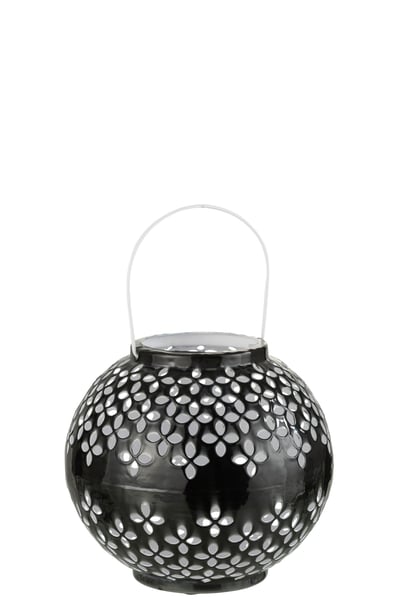 Lanterne boule perfore fer noir Lanterne boule perfore fer noir