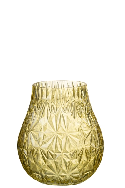 Vase nox taille verre jaune small Vase nox taille verre jaune small