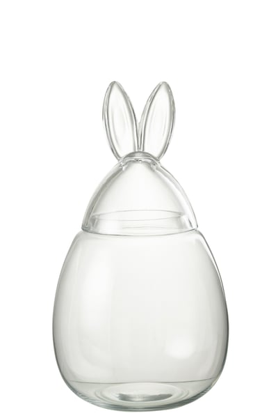Pot lapin verre transparent large