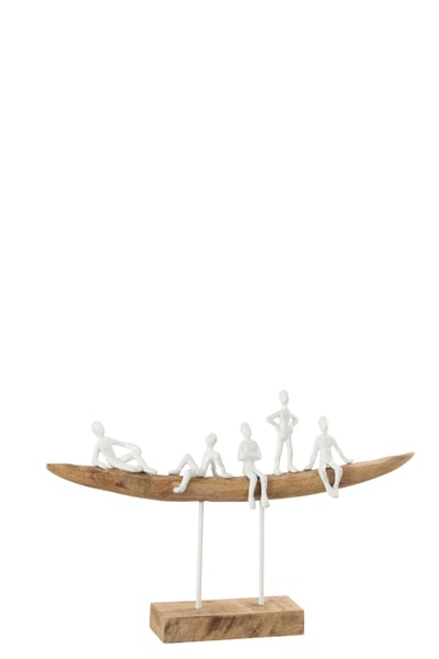 Personnage deco sur banc bois metal blanc naturel small Personnage deco sur banc bois metal blanc naturel small