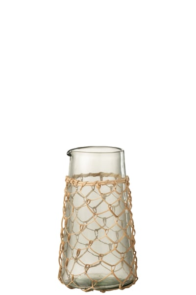 Carafe tricot verre/rotin transparent Carafe tricot verre/rotin transparent