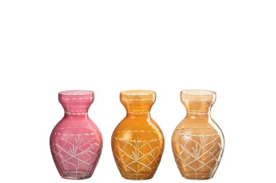 Vase carreaux verre mix assortiment de 3