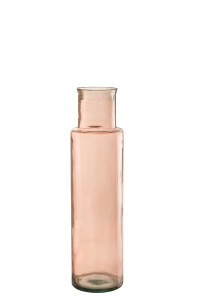 Vase cylindre verre rose clair medium
