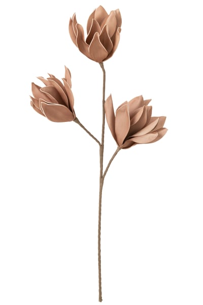 Fleur branche feuilles courtes 3 tetes eva rose nude