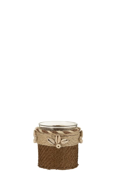 Photophore coquillages verre brown