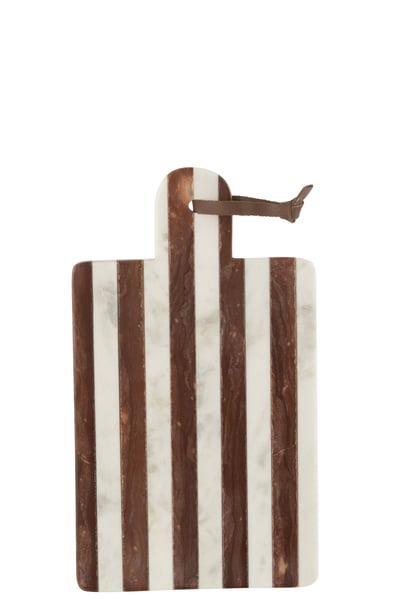 Planche rectangulaire lignes marbre blanc/marron small