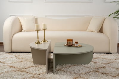 Orion Table basse | 100 % MÉLAMINÉ | Vert cendre, grès