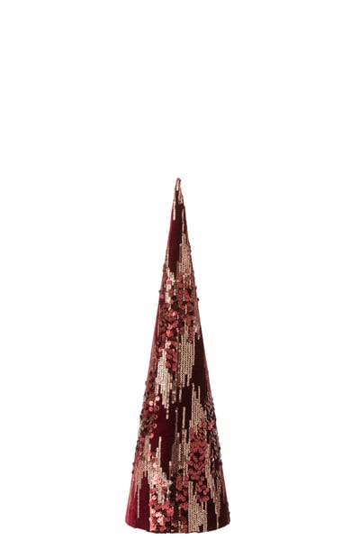 Cone deco squin textile bordeau small