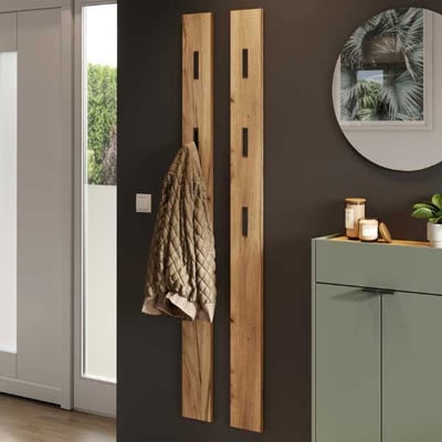 Porte-manteau mural Amika 3 crochets - décor chêne