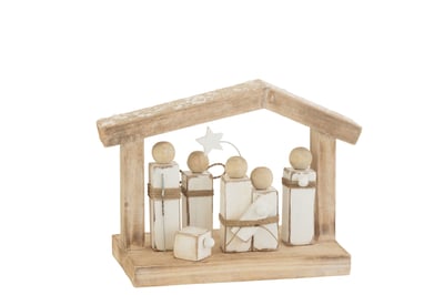 Creche minimaliste bois naturel/blanc