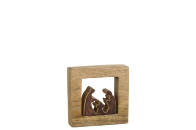 Creche carree bois marron/blanc small Creche carree bois marron/blanc small
