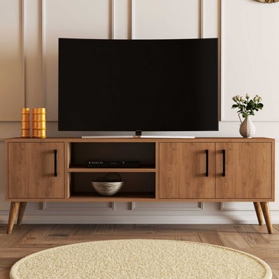 Exxen Meuble TV | 100 % MÉLAMINE | Chêne