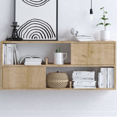Console Flora - 100% MELAMINE - Chêne - 120 x 50 x 22 cm