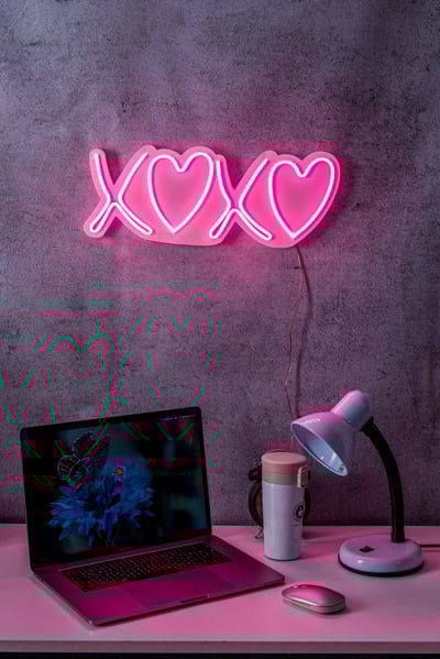 Coeurs lumineux - Série Wallity - Rose