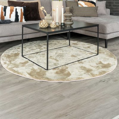 Tapis rond WAAR Miami, couleur sable, 160cm