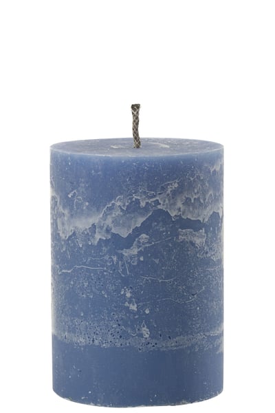 Bougie exterieure pilier paraffine bleu medium-95heures