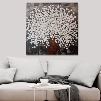 Handie Peinture à l'huile décorative | Cadre en bois | 50 x 50 cm Handie Peinture à l'huile décorative | Cadre en bois | 50 x 50 cm