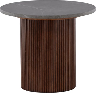 Table d'appoint HÄRÖN - Marron foncé/gris foncé aspect marbre
