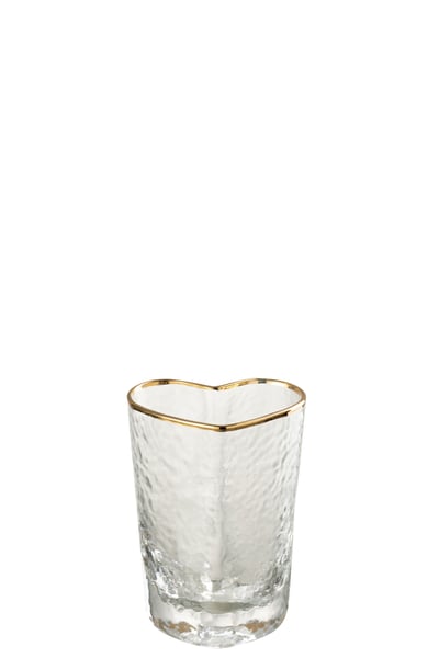 Verre coeur verre or/transparent Verre coeur verre or/transparent