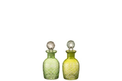 Carafe feuil verre vert small assortiment de 2