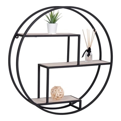Set d'étagères murales rondes Meghan | Ø62 x 14 cm | Noir Set d'étagères murales rondes Meghan | Ø62 x 14 cm | Noir