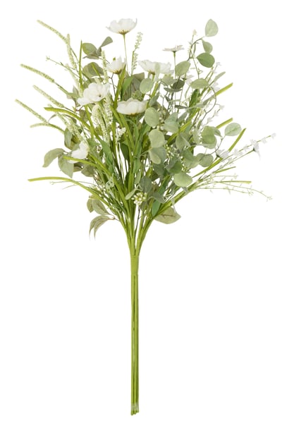 Bouquet mix fleurs artificiel blanc