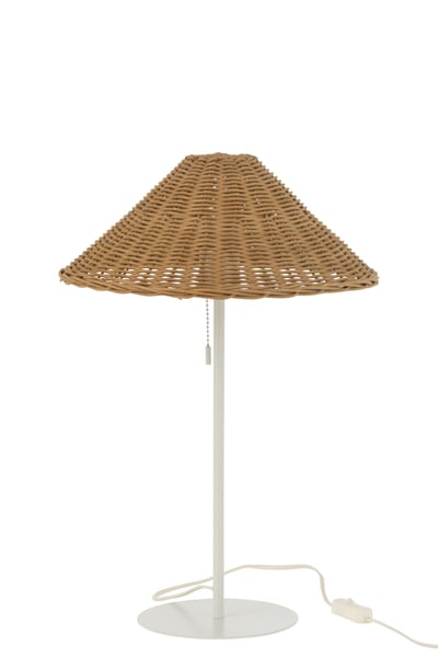 Lampe metal/rotin blanc/naturel Lampe metal/rotin blanc/naturel