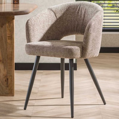 Chaise de salle à manger Saloon - 58x56x81cm - tissu beige