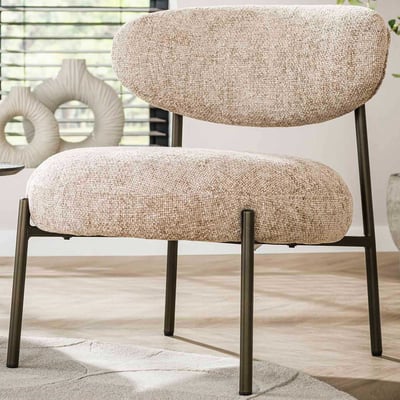 Fauteuil Rondo - 62x67x71cm - tissu beige