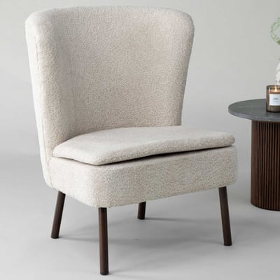 Fauteuil Hällsö - Bouclé Polyester - 80x92x66cm - Beige